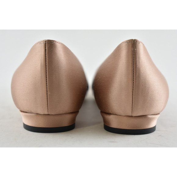 Manolo Blahnik Hangisi Beige Rose Satin Jewel Buckle Ballerina Ballet Flat 36 - Picture 9 of 10